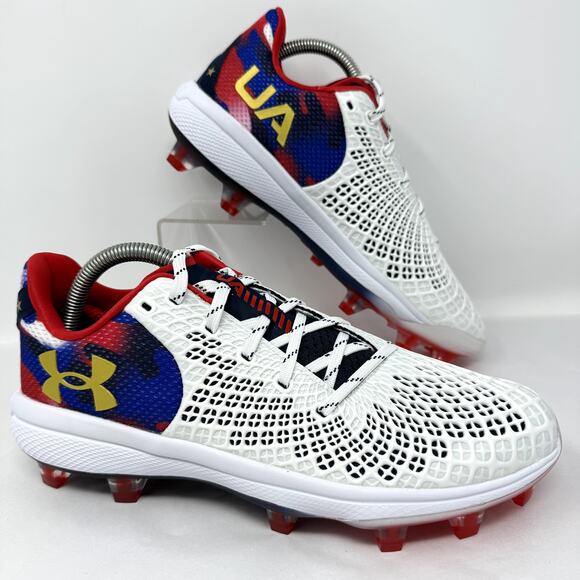 Under Armour Glyde MT TPU Soccer Cleats Sneakers Womens 10 White 3028704-100 - Picture 1 of 8